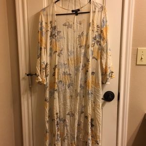 Cream cardigan with flowers